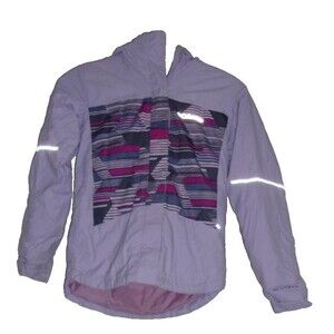 Columbia Winter Jacket Size Small 7/8 Gray Violet Geometric Design Girls